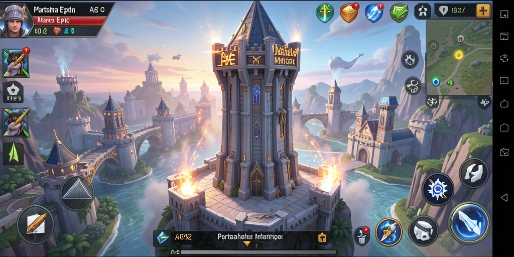 Gameplay menara pertahanan yang seru dan menantang.