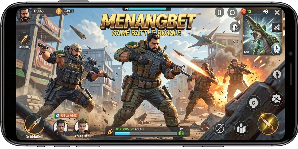Tampilan menarik gameplay Battle Royale di MENANGBET