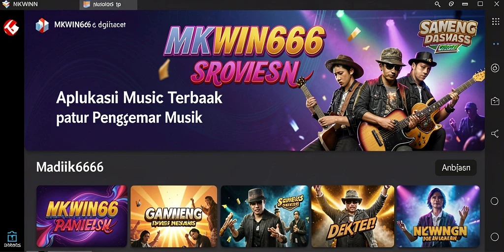 Tampilan gameplay MKWIN666 dengan berbagai fitur musik interaktif.