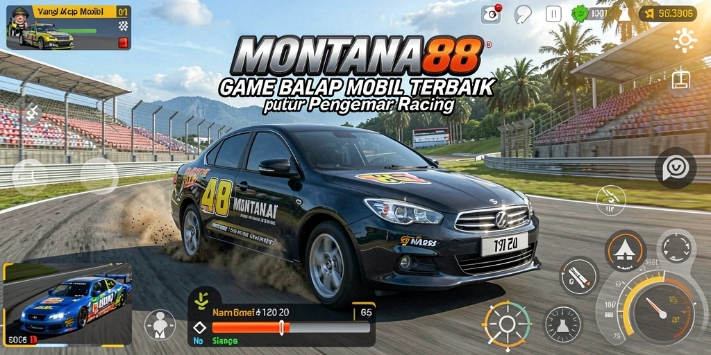 Tampilan gameplay MONTANA88 yang mendebarkan saat balapan.