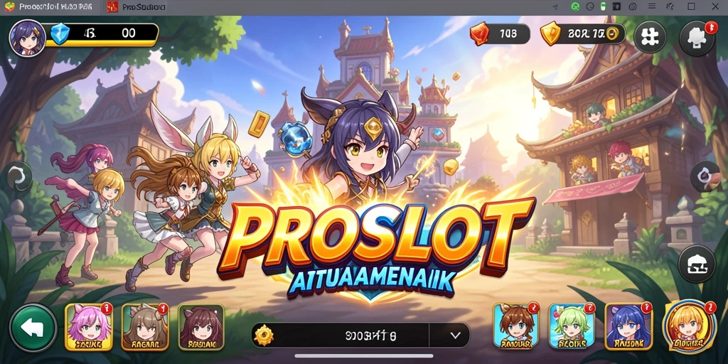 Tampilan seru dari gameplay <strong>PROSLOT</strong> yang menampilkan karakter Anime.
