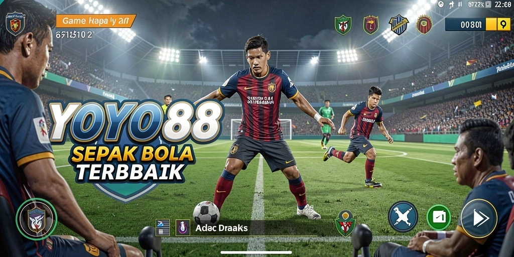 Tampilan gameplay <strong>YOYO88</strong> yang realistis dengan aksi di lapangan sepak bola.