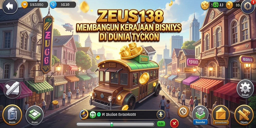 Tampilan gameplay <strong>ZEUS138</strong> dengan elemen manajemen yang mendebarkan.